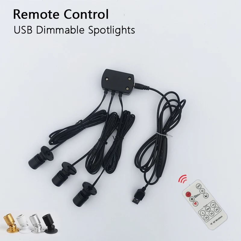 5V LED Remote Control Dimmable Cabinet Light Mini Spotlight For Display Shelf Counter Wine Cabinet Model Showcase USB Powered,led spotlight