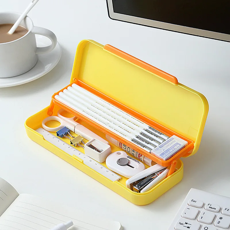 Plastic Pencil Case Pen Box Kids  Plastic Office School Supplies - Kawaii  Pencil - Aliexpress