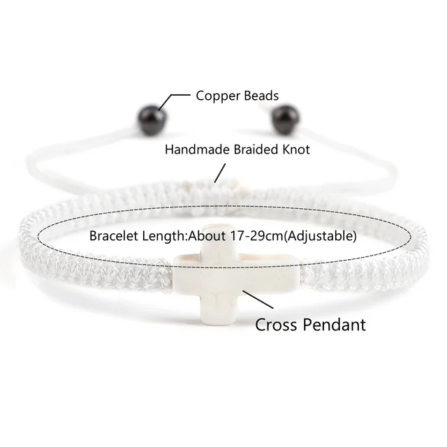 97774-de8a64.jpg Bracelet en corde tressée fait main, turquoise naturelle, croix de Jésus, bracelet réglable pour homme, femme, couple, bijoux religieux porte-bonheur, cadeau