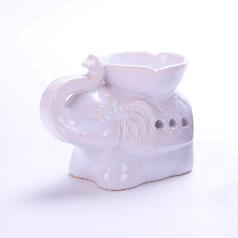 Brûleur à huile éléphant, chauffe-cire, fondants à huile, parfum, porte-bougie chauffe-plat en céramique