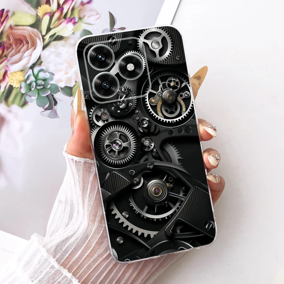 Cute Cat Luxury Painted Clear Silicone Soft Slim Phone Case Cover