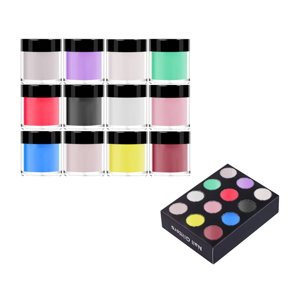 

12 Colors Nail Acrylic Powder Creative Shiny Colorful Crystal Dectoration DIY for Women Girls