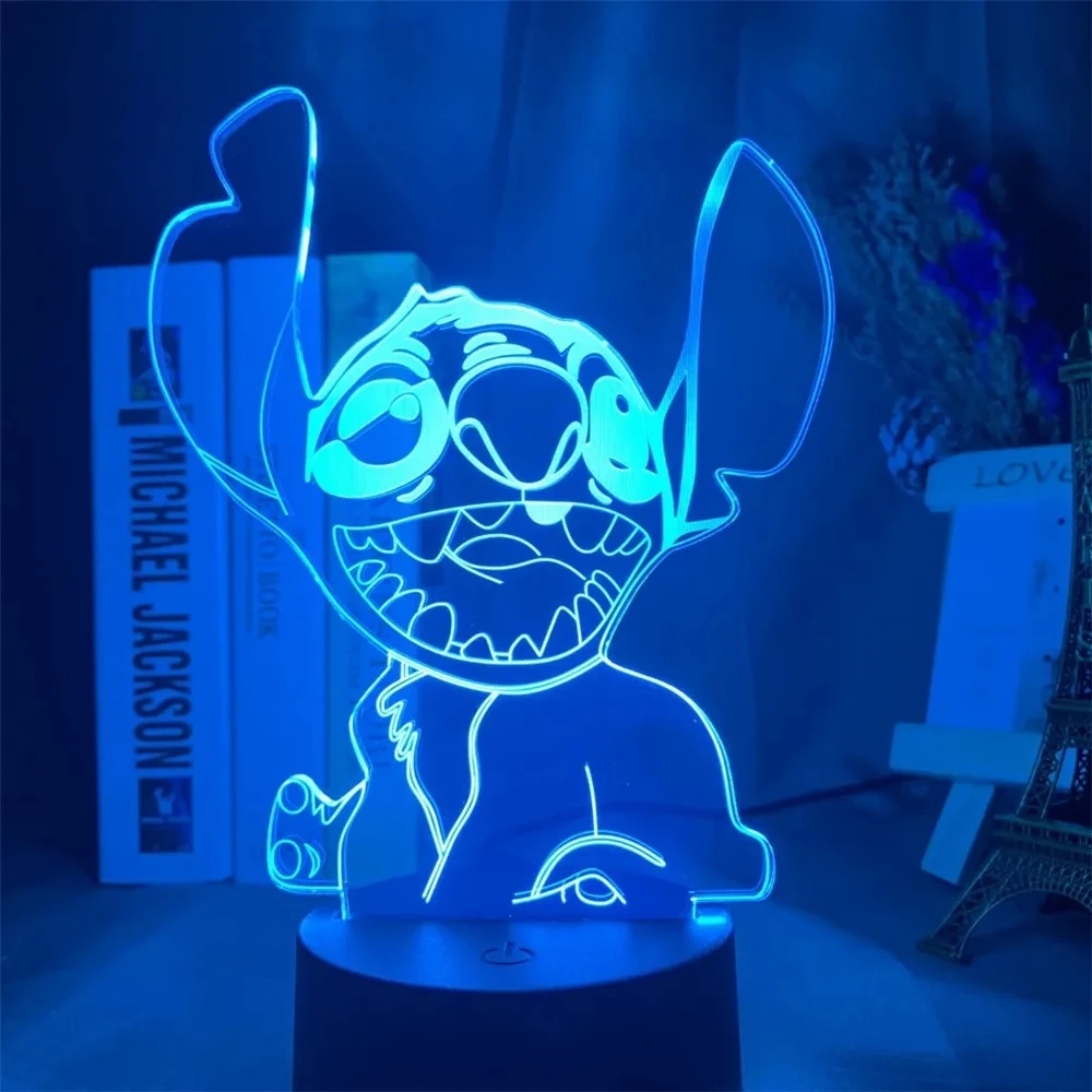 Cartoon Stitch Figurine 3D LED Light Children LED Night Light USB