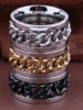 30pcs High Quality  Men Women SPIN Chain Stainless Steel Spinner Rings Wholesale Jewelry Lots 2