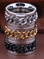 30pcs High Quality  Men Women SPIN Chain Stainless Steel Spinner Rings Wholesale Jewelry Lots 2