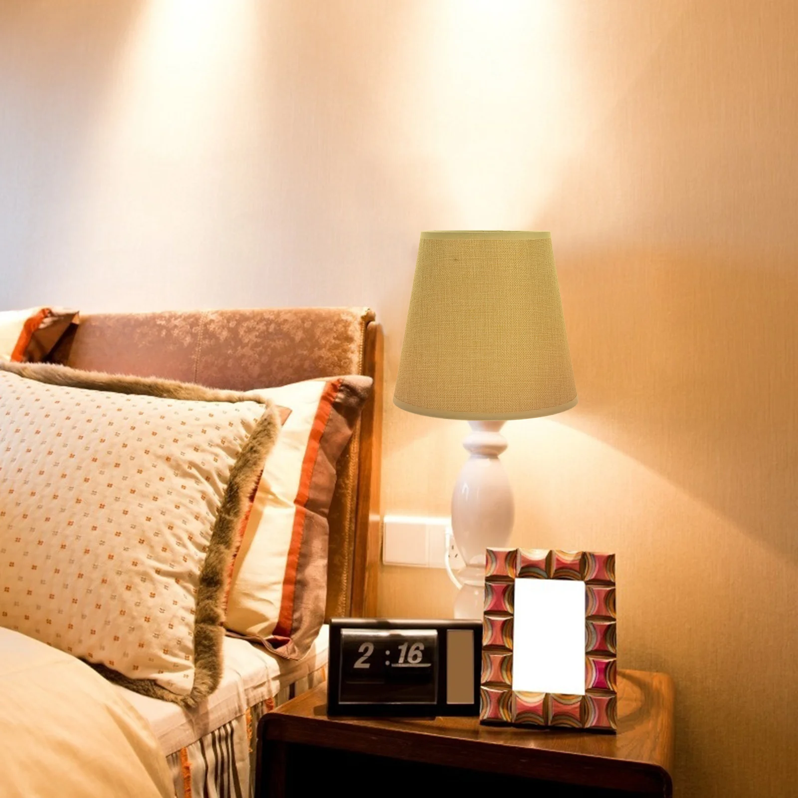 

Burlap Lamp Shade Fabric Lamp Hanging Lamp Shade E27 Table Chandelier Wall Lamp Clip On Lampshade Pendant Lamp Bedside