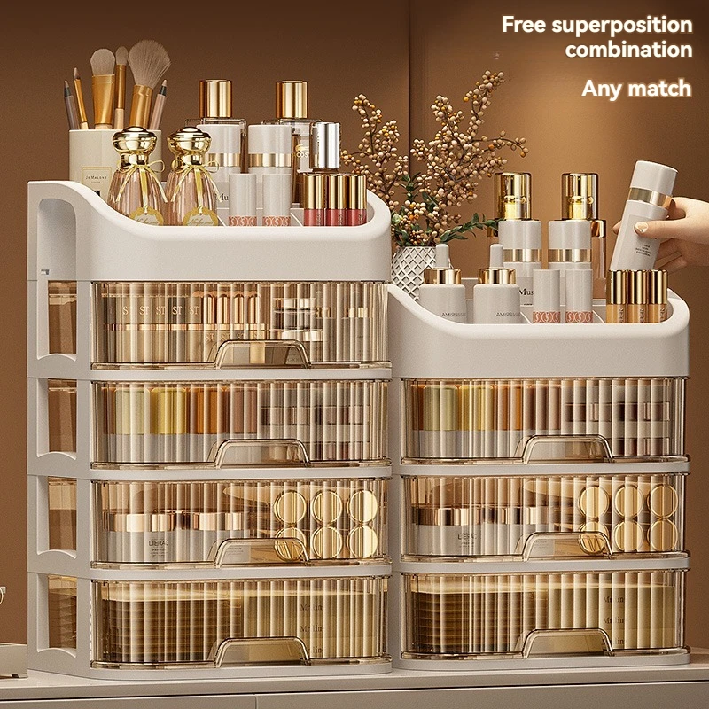 Cosmetics Storage Box Desktop Storage Dust-proof Luxury Skin Care Products Facial Mask Lipstick Cross-border Plastic Storage She 5