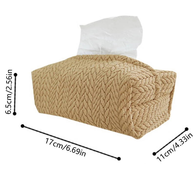 Nordic Ins Wheat Ear Texture Tissue Box Paper Stoarge Bag Cloth Tissue Box Car Tissue Storage Box Living Room Home Decor 6