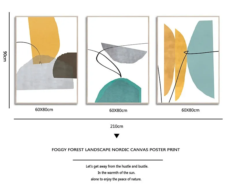 Modern Abstract Blue and Yellow Geometric Canvas Art
