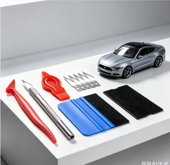 Kit di Strumenti per Wrapping Auto, Set per Oscuramento Vetri, Raschietto Zippy per Vinile, Coltello da Taglio