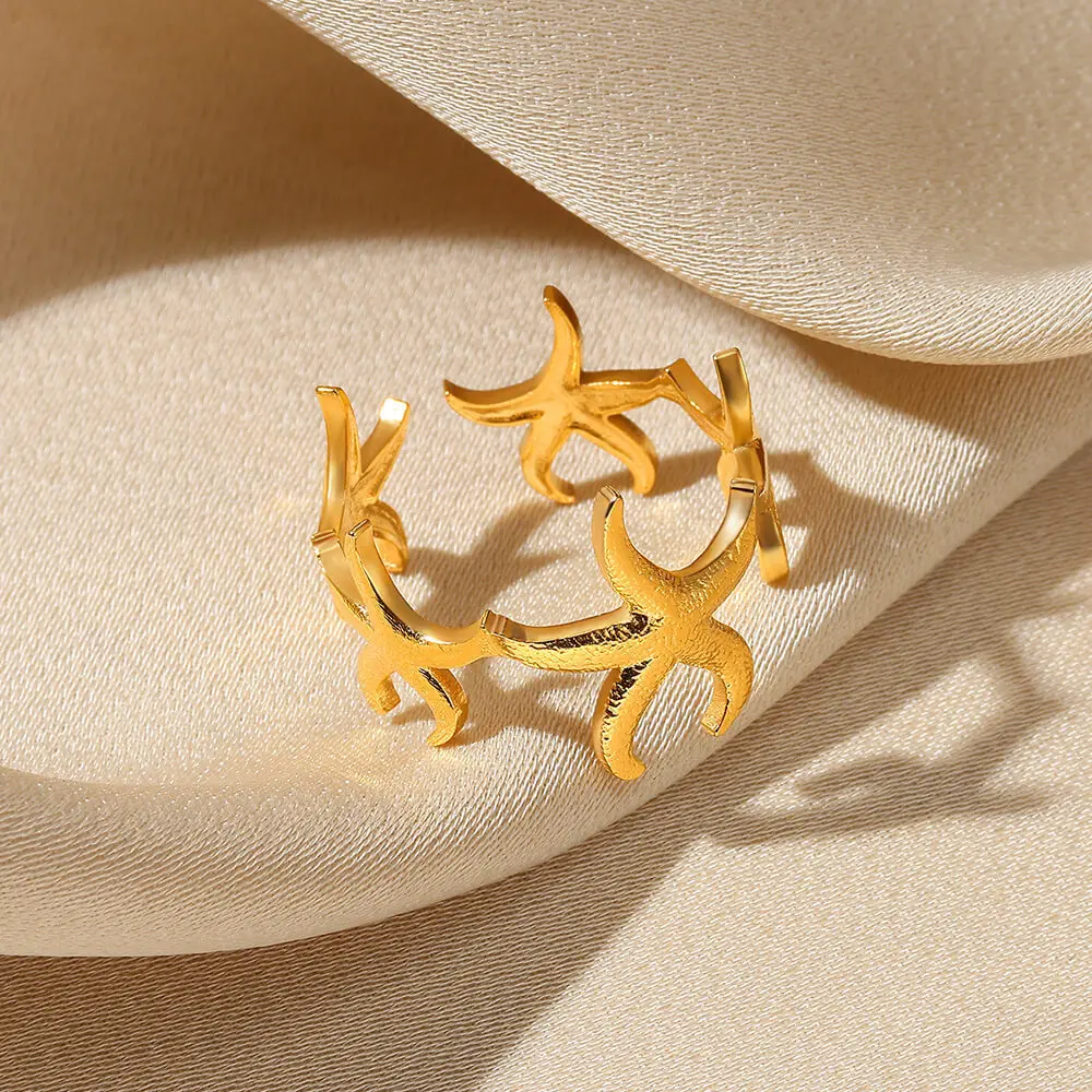 Vintage Multi-Ring Stainless Steel Adjustable Wedding Jewelry