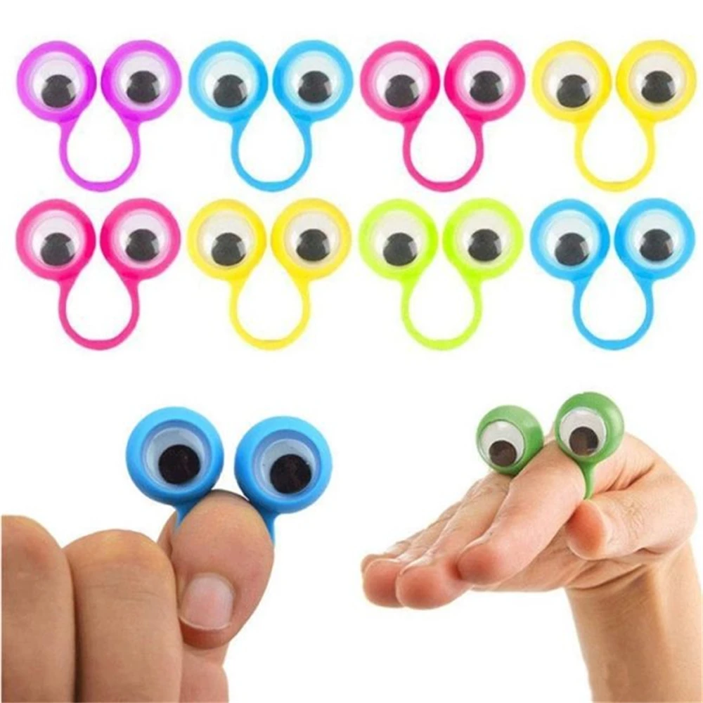 Estilo Aleatorio POPETPOP 50 Unidades de Marionetas de Dedo Googly Eye Wiggly Eyeball Anillos de Títeres de Dedo Eye Finger Toy Juguetes para El Favor de La Fiesta de Halloween 