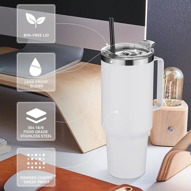 1200ML Metal Vacuum Insulated Cup Stainless Steel Portable Water Cup Refrigerated Vacuum Insulated Straw Leak-proof Lid 4