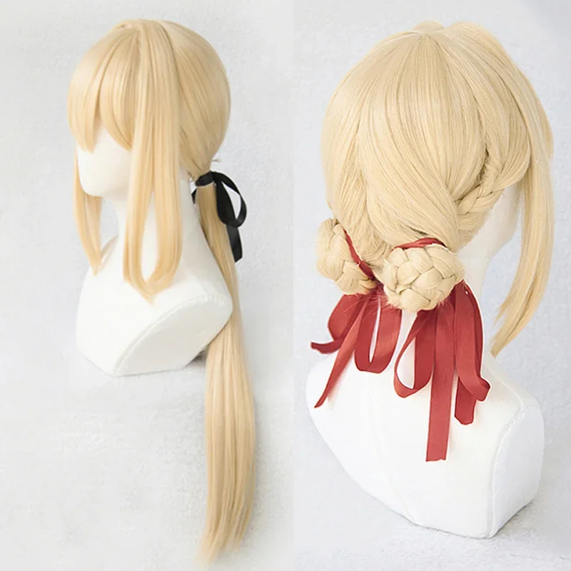 

Violet Evergarden Cosplay Wig Heat Resistant Synthetic Light Blonde Hair Cosplay Wigs