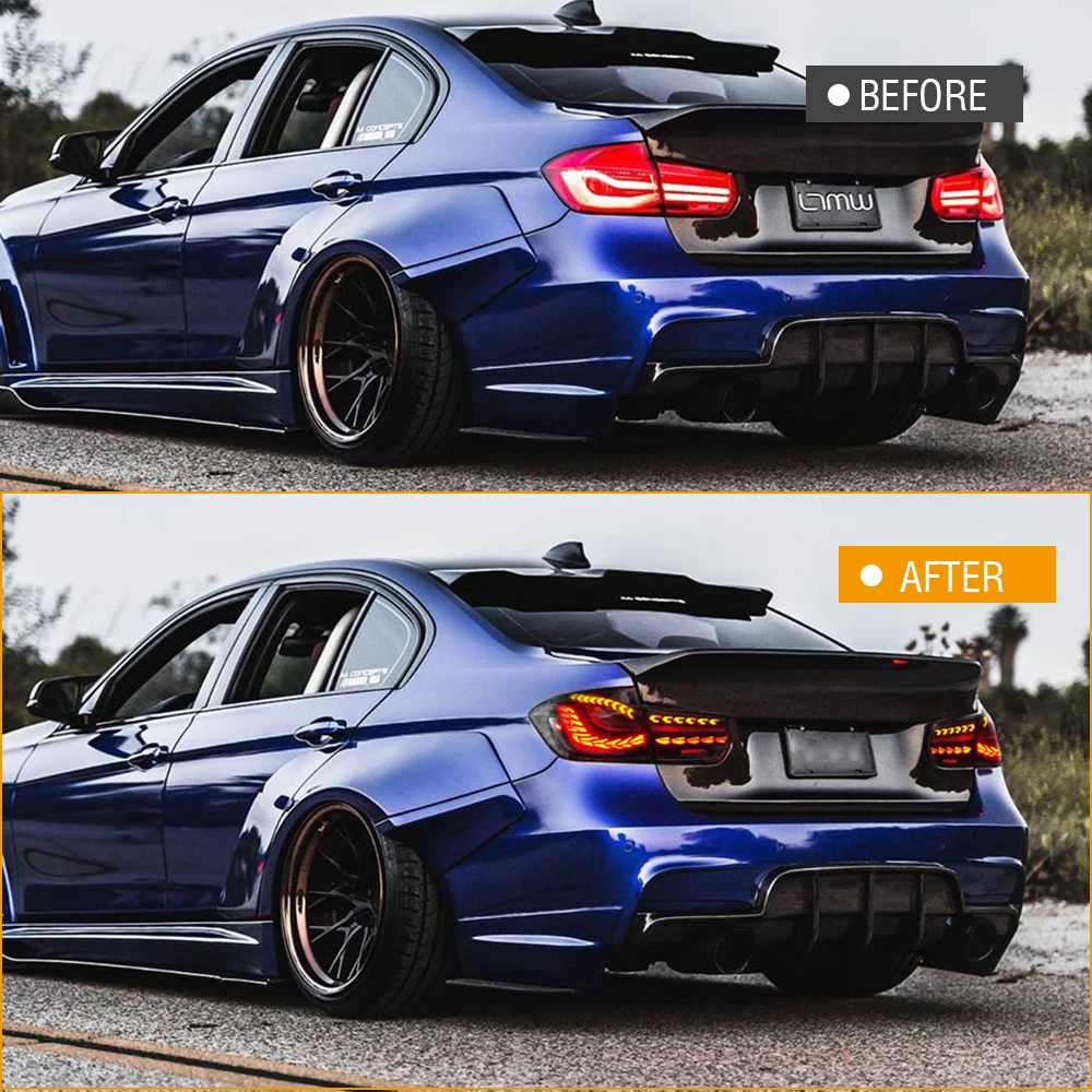 BMW F30 テールライト テールライト 12-15 BMW F30 3シリーズ4Dr用レッド/クリア