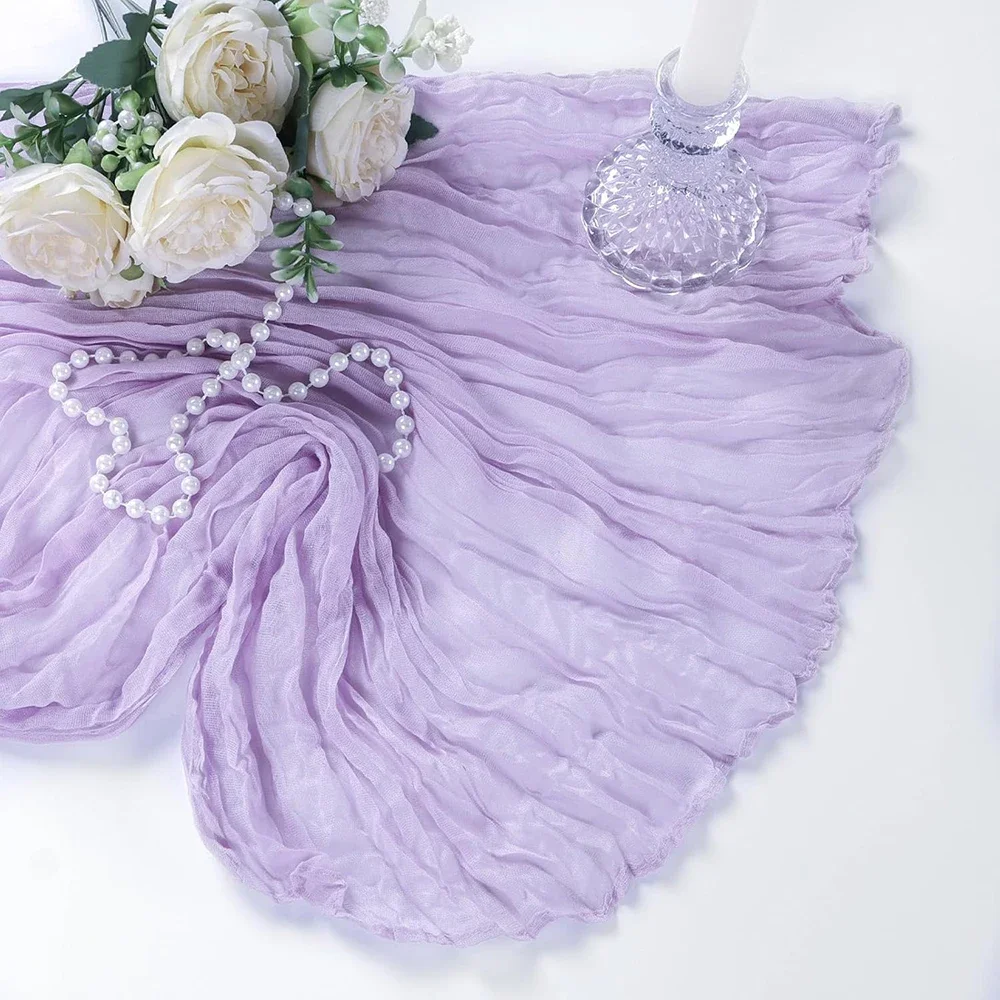 Lavender Cheesecloth Table Runner for Boho and Rustic Events