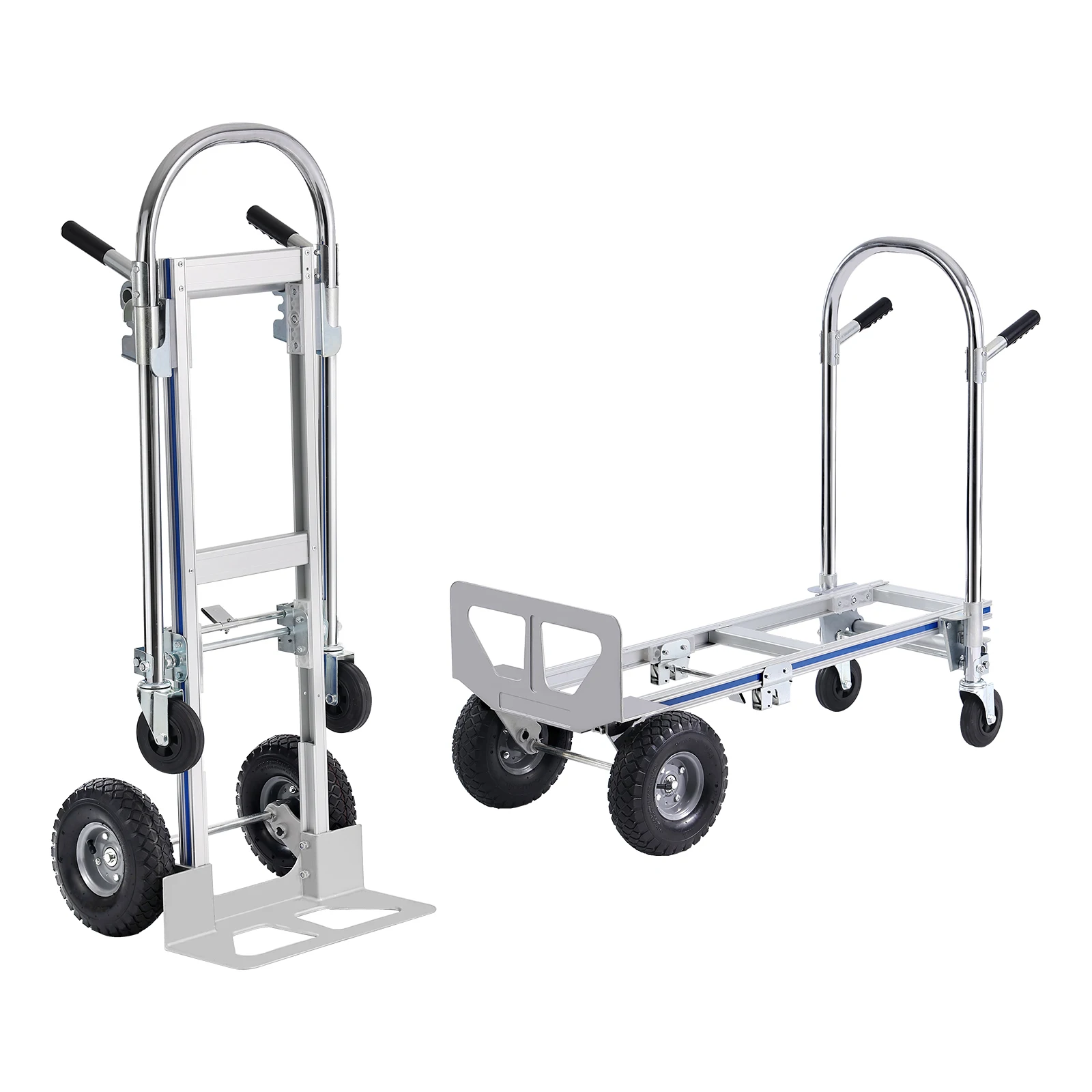 SucceBuy Folding Hand Truck Aluminum Heavy Industrial Collapsible Dolly Cart for Transport and Moving in Warehouse Supermarket