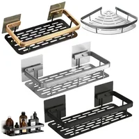 Bathroom Storage Wall Mount Shampoo Makeup Storage Holder Bathroom Accessories No Drilling Wall Shelf Shower Holder For WC 1