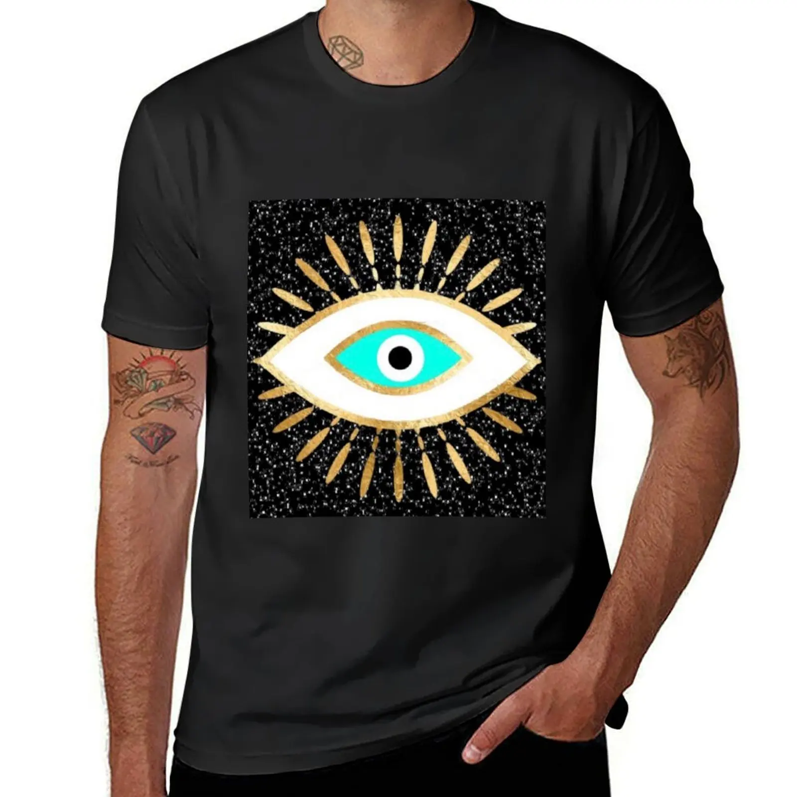 Evil eye artwork T-Shirt quick-drying for a boy black t-shirts for men