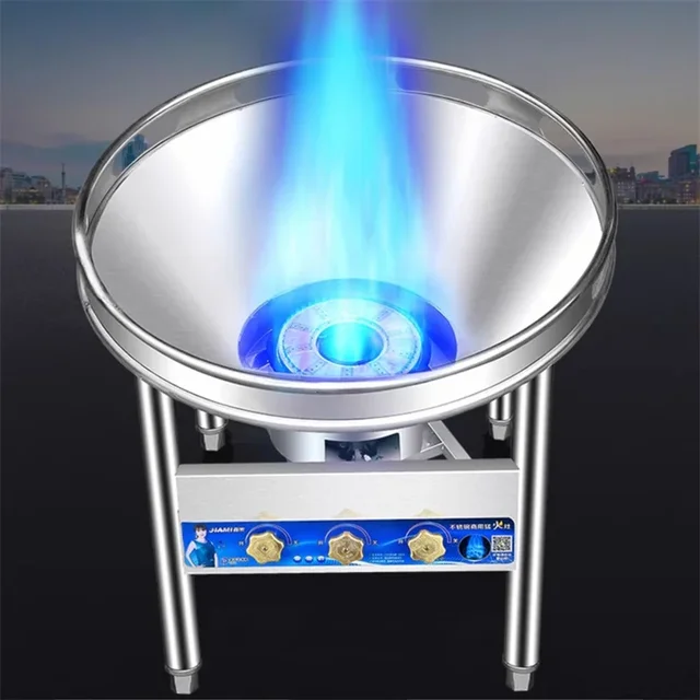 Stainless Steel Large Pot Stove Commercial Banquet Gas Stove High Pressure Fierce Fire Stove Single Cooktop Liquefied Gas Cooker