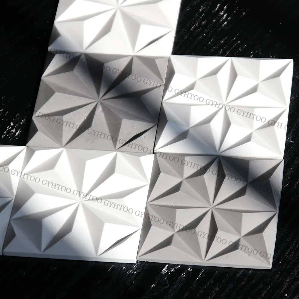 8.4cm Plaster Square Wall Tile Silicone Molds Geometric Pattern Decorative Wall Brick Mold Resin Coaster Moulds Home Decor Mold silicone mold