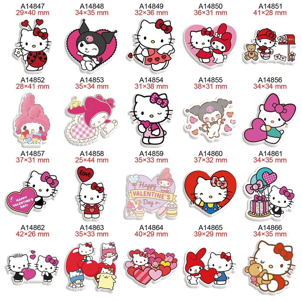 

Hello Kitty Cartoon Planar Resin Flatback for Valentine's Day DIY Hairbow Accessories Decoration Craft Decoration 30pcs