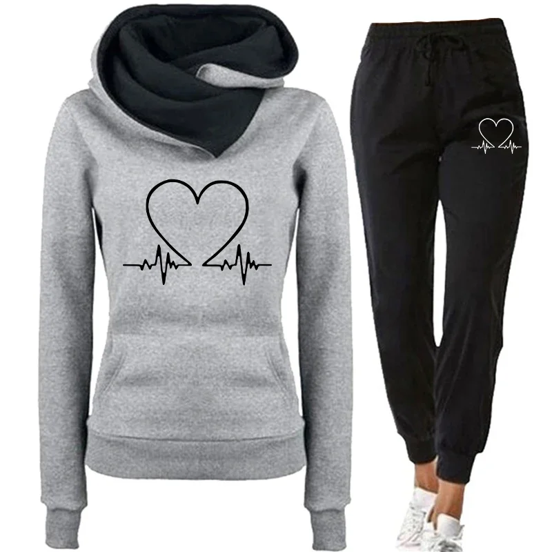 Woman Tracksuit Two Piece Set Winter Warm Hoodies + Pants Pullovers Sweatshirts Female Jogging Clothing Sports Suit Outfits sports suit