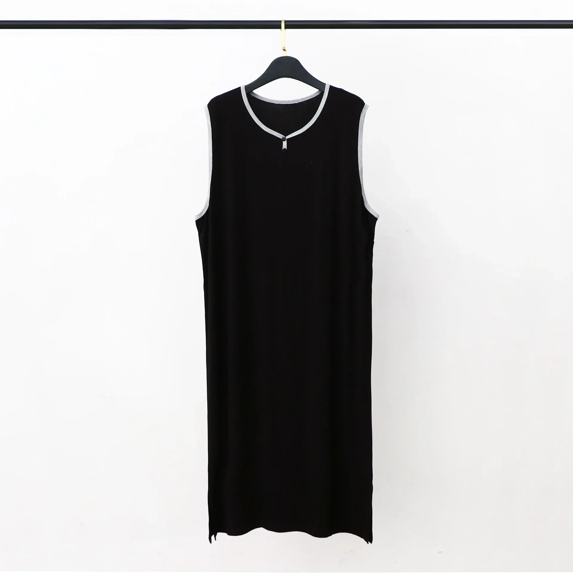 모달 남성 잠옷 잠옷 남성 긴 조끼 드레스 캐주얼 루즈 대형 Homewear 남성용 여름 얇은 목욕 가운 잠옷
