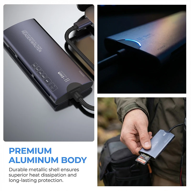6 in 1 USB 타입-C 카드 리더 SD TF CF MS XD M2 메모리 카드 리더 480Mbps 어댑터 (아이폰 15, 16, 17, 노트북, PC용)