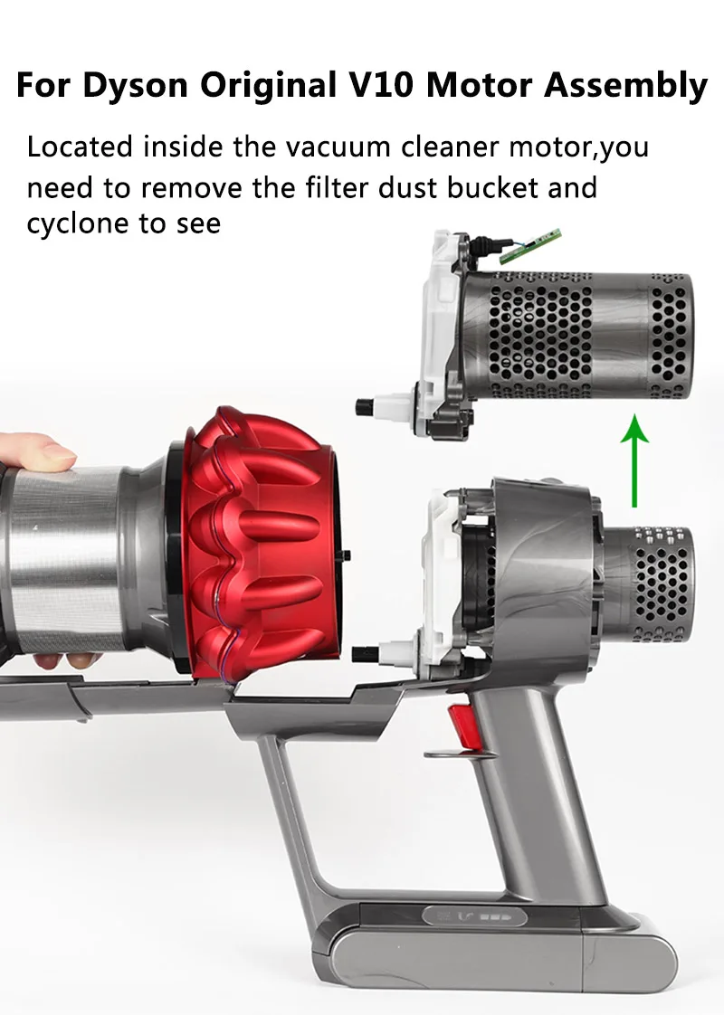 Handle Shell Motor Filtro, Poeira Cup Assembly