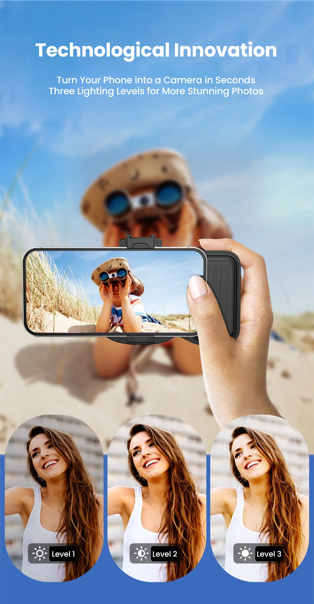 Intelligent Smartphone Camera Grip With Bluetooth Remote Shutter_voghion.com