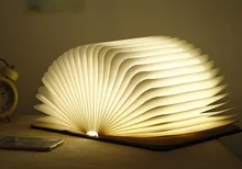 

Creative Pu Wood Grain Boy Lamp Flip Folding Led Book Light USB Charging Colorful Sleeping Night Light