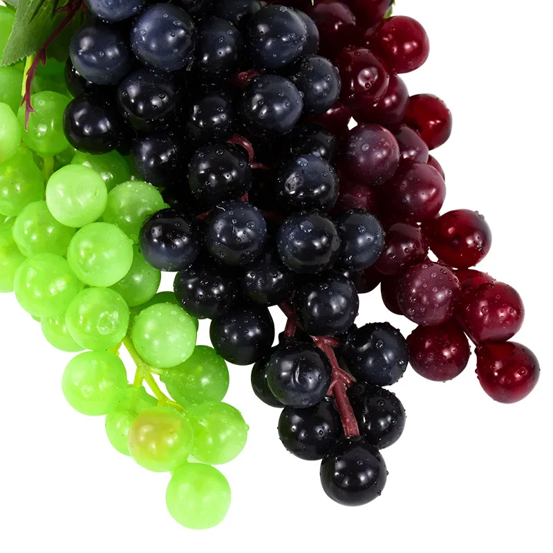 High Simulation Grape Plastic Fruit Fake Fruits Photo Props Artificial Grape Ornaments With PVC Material For Home Kitchen Decor