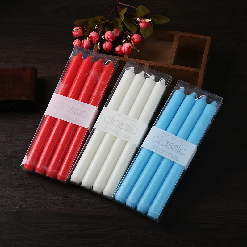 candele coniche rosa cipria h. 25 cm - cf da 10 pezzi