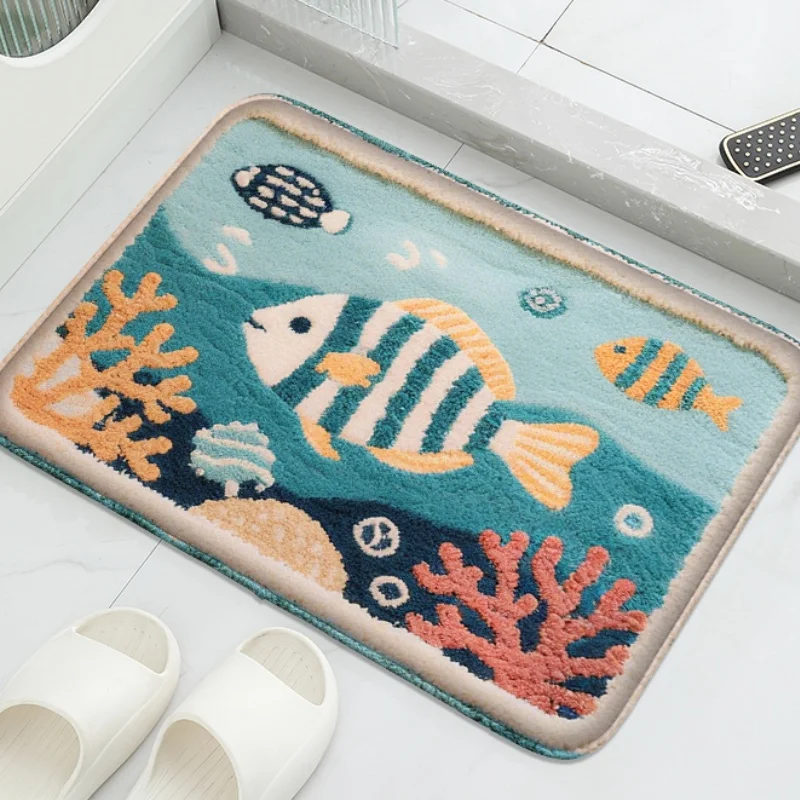Cartoon Animal Decorative Bathroom Mat - Soft, Comfortable, and Absorbent