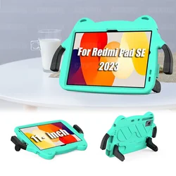Kids EVA Shockproof Handle Stand Case for 11-Inch Tablet - Protective and Durable Cover (Green)