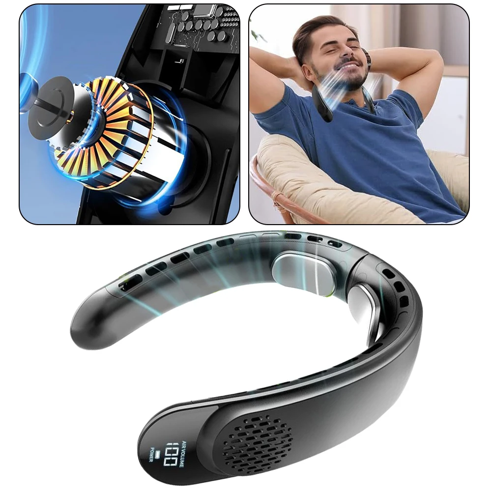 Description Picture 5 of itemHands Free Bladeless Fan 4000mAh Wearable Personal Fan Rechargeable Mini Summer Sports Fans for Outdoor Sports