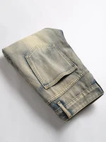Jeans non extensibles pour hommes, vêtements de travail à jambes droites, style de rue tendance. 5