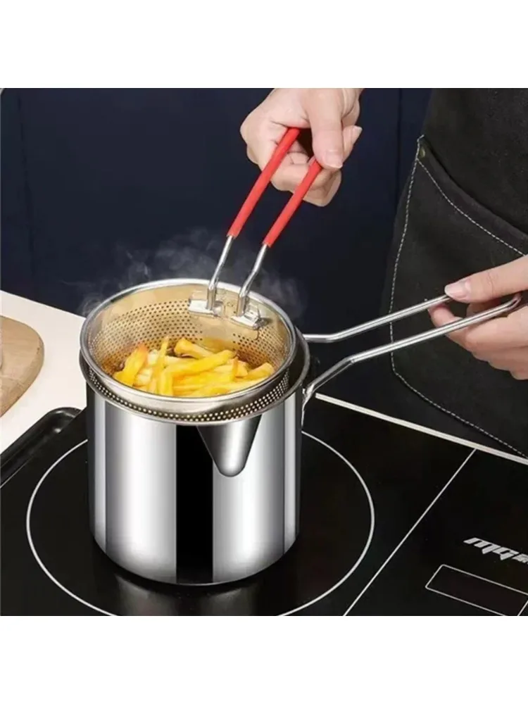 Stainless Steel Fryer with Filter Screen for French Fries Chicken Wings