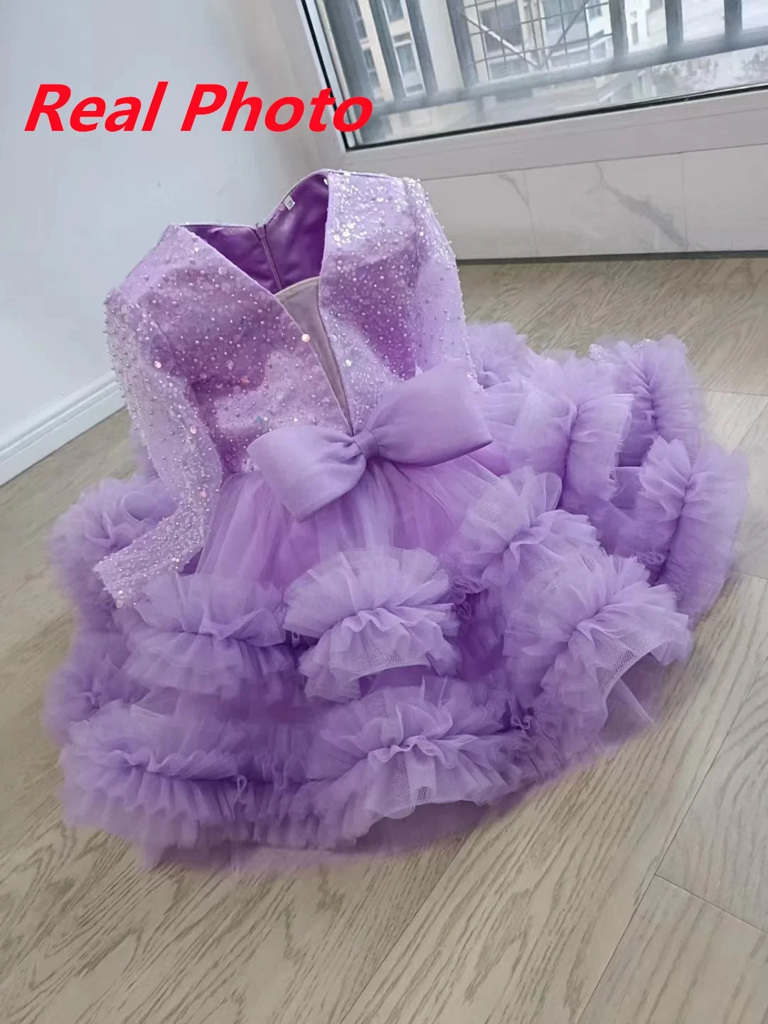 Flower Girl Dresses Luxury Flower Girl Dress Scoop Neck Puff Girls Party Dresses for Wedding Short Sleeves Tulle Kids Christmas Ceremonial Dress