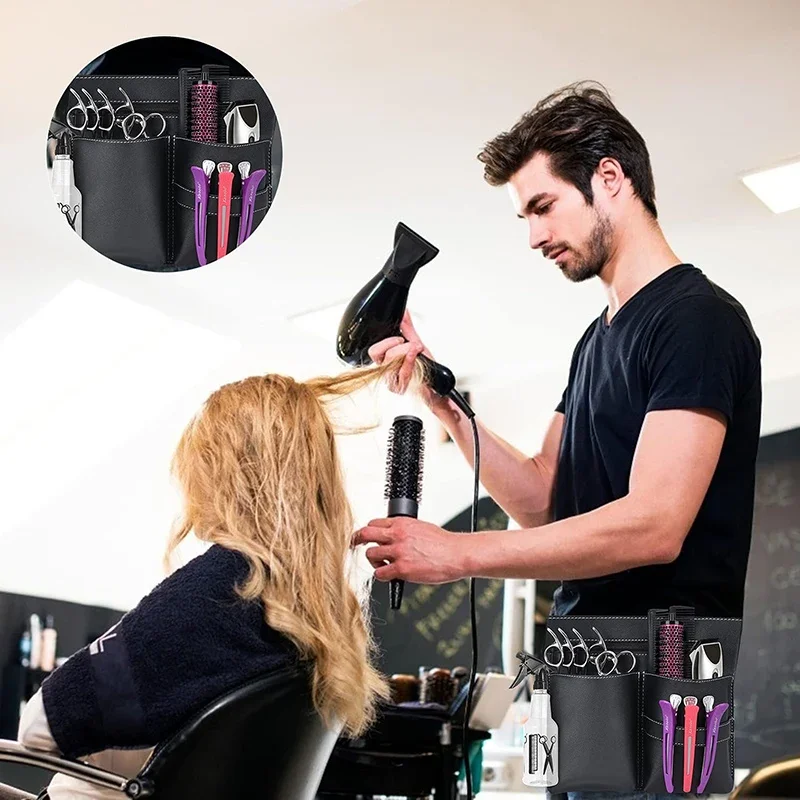 Leather Scissors Pouch Salon Barber Hairdressing Scissor Holder Bag Hair Stylist Tool Waist Pack Bag Comb Shear Holder