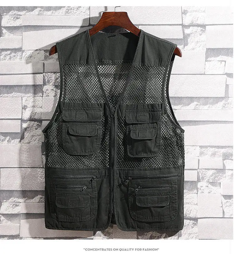 Neue Mesh-Weste, Outdoor-Aktivitäten, Felsklettern, Wandern, Camping, Angeln, Bergsteigen, Fotografie, Weste mit mehreren Taschen – Detail 11