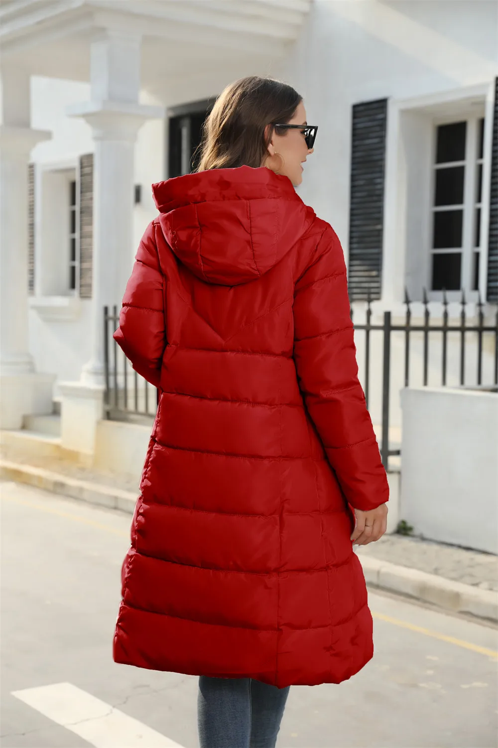 Winter New Fashion Women's Simple Hooded Solid Color Casual Trendy Elegant Long Sleeve Down Jackets Female Slim Coats Clothes