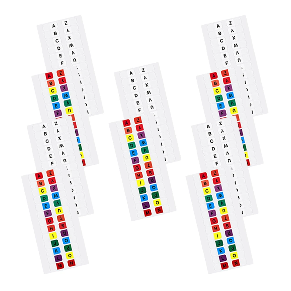 10 fogli adesivi per etichette con indice dell'alfabeto strisce piccole colorate impermeabili segnali di cercapersone indice note adesive pennarelli per pagine - immagine 6