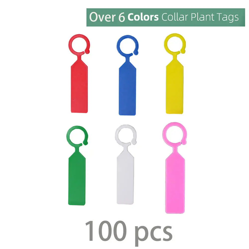 100pcs High Quality Plastic Plant Tags Pot Marker Hanging Tags Greenhouse Bonsai Collar Nursery Garden Labels