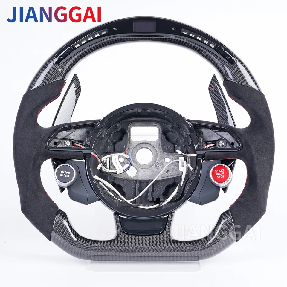 Volante In Fibra Di Carbonio Per Audi - Con Indicatore LED Cambio, Impugnatura In Pelle, Per S3/RS5 Ecc. 2012-2016 - Foto 3