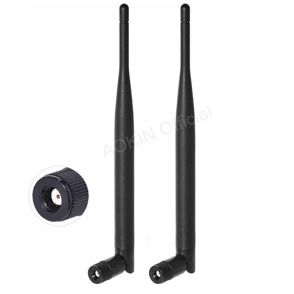 

2PCS Dual Band WiFi 2.4GHz 5.8GHz 6dBi RP-SMA Male Antenna for WiFi Router Wireless Network Card USB Adapter Monitor