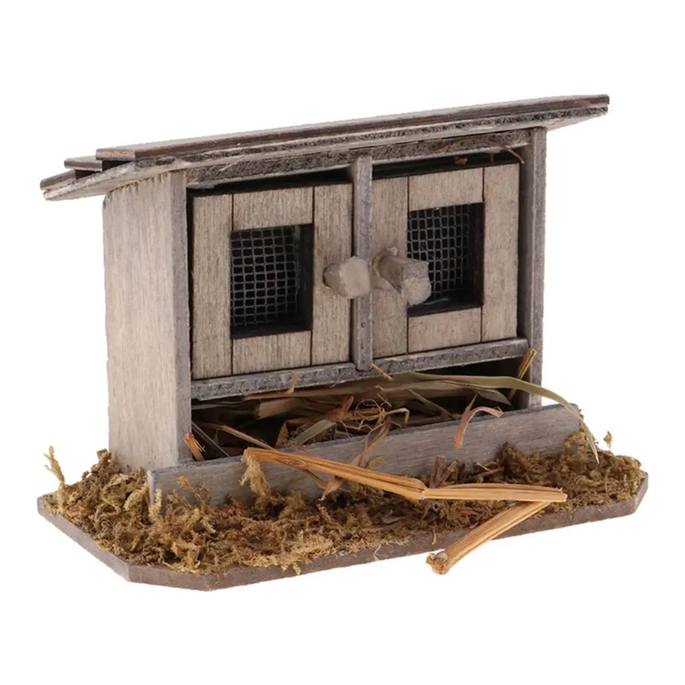 1:12 Scale Dollhouse Decoration Home Decor Miniature Chicken Coop Wood Arch Bridge Dolls Accessories Outdoor Scene Model