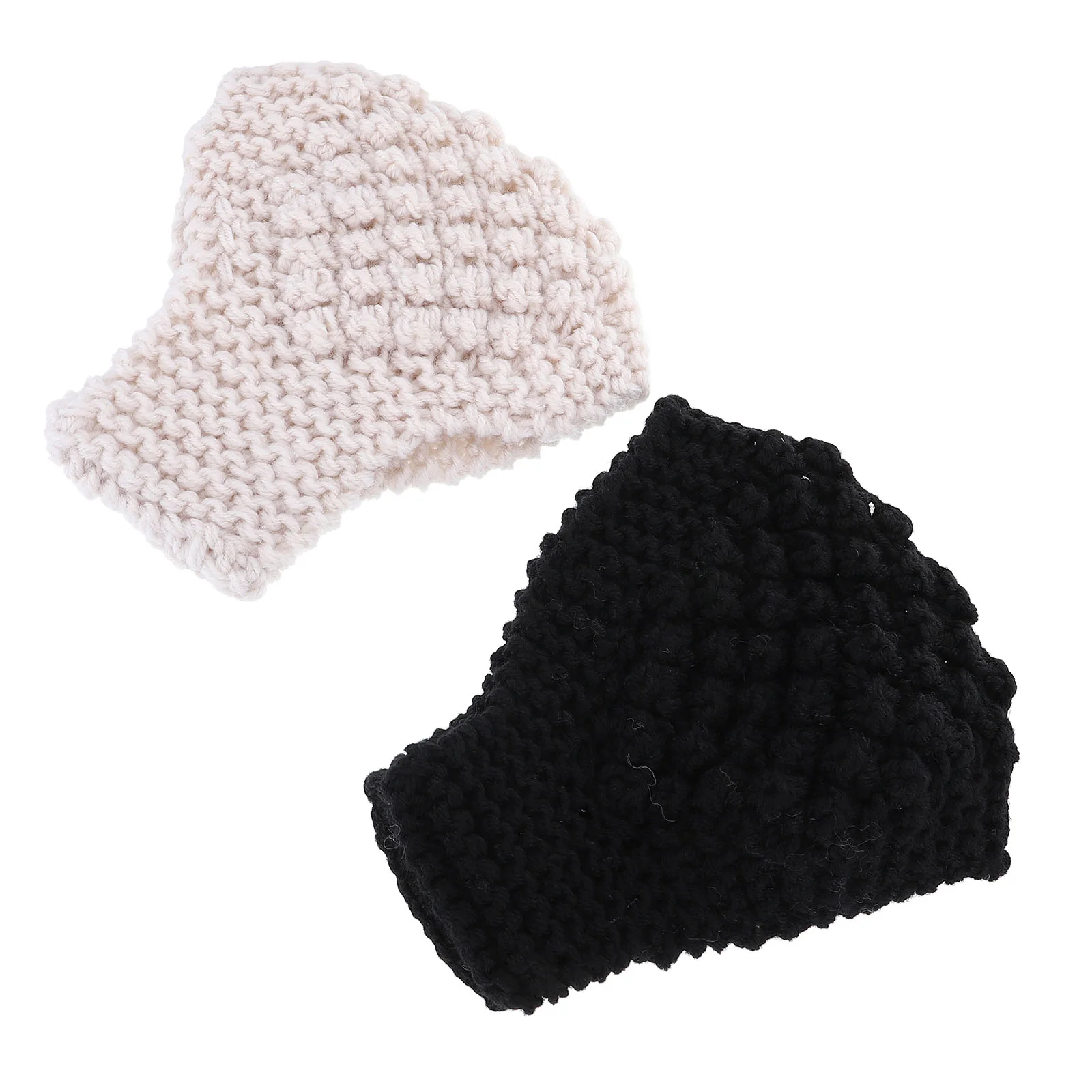 2 Pcs Knitted Headband Ice-skating Headbands Broadside Premium Quality Wraps Yarn