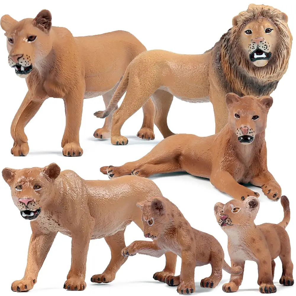 

Educational Toy Early Learning Kids Cognition Wild Animal Lion Family Models Lioness Cub Figurines Simulation Wildlife